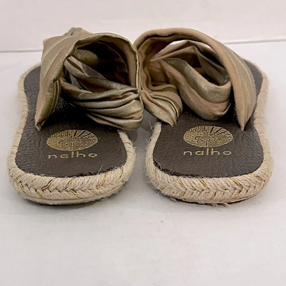 Nalho Women's GANIKA SANDAL METALLIC W SAND-GOLD Flip-Flop size 40 or 10US